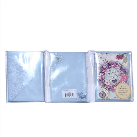 Punch Studio Floral Wreath Thank You Note Cards In TriFold Vinyl Sleeve (61609) - Picture 6 of 6